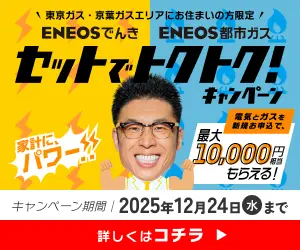 東京ガス・京葉ガスエリアにお住まいの方限定 セットでトクトク!キャンペーン詳しくはコチラ