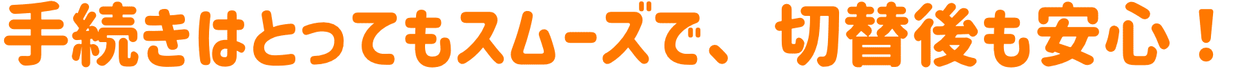 手続きはとってもスムーズで、切替後も安心！