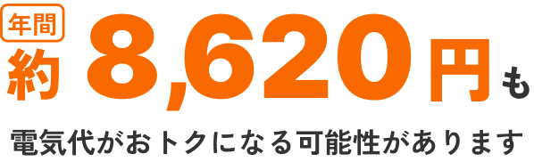 年間約12,160円も電気代・ガス代がおトクになるんです