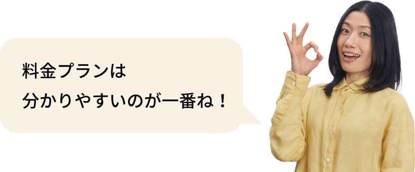 料金プランは分かりやすいのが一番ね！