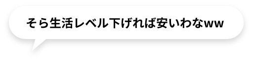 そら生活レベル下げれば安いわなww