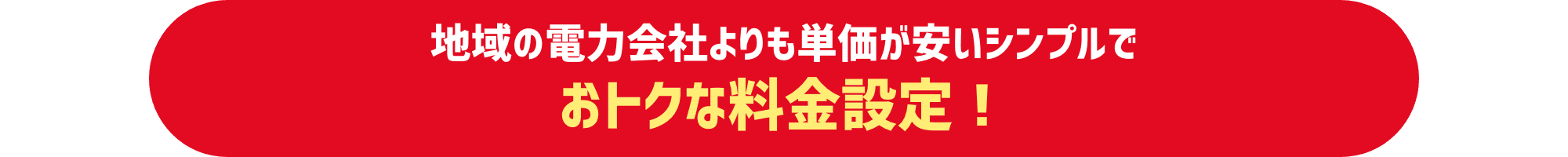 地域の電力会社よりも単価が安いシンプルでおトクな料金設定！