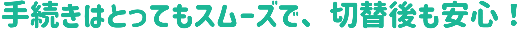 手続きはとってもスムーズで、切替後も安心！