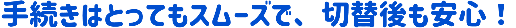 手続きはとってもスムーズで、切替後も安心！